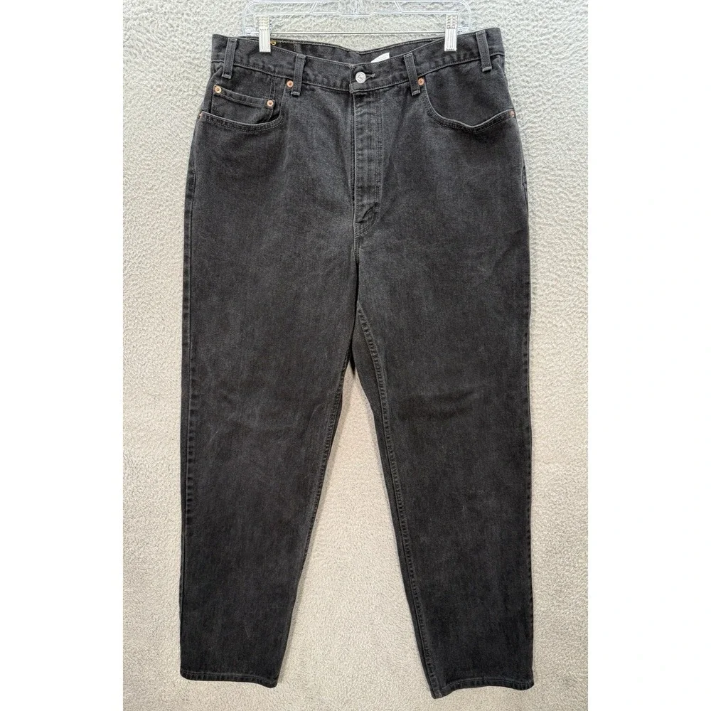 Vintage Levis 550 Jeans Mens 40x34 Black Relaxed Workwear Grunge Skater 90s Y2K